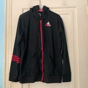 Adidas Pink and Black XL Women’s Zip-Up Sweatshirt